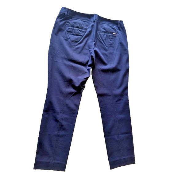 WHBM Navy Blue Back Seam Slim Leg Ankle Pants Slacks Size Zip Sz 12 Inseam 27 - Picture 4 of 11